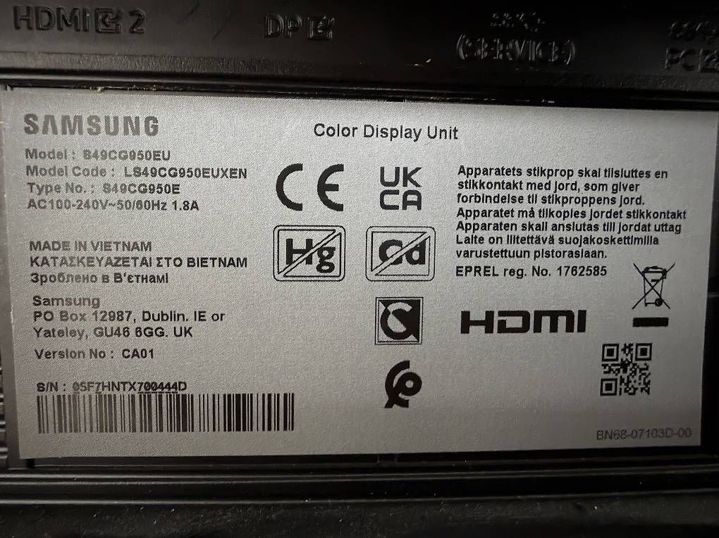 Samsung Monitor: Samsung Odyssey G9 49" Monitor Gaming 240hz – Usato da Aadorf venduto da tim_625s 2