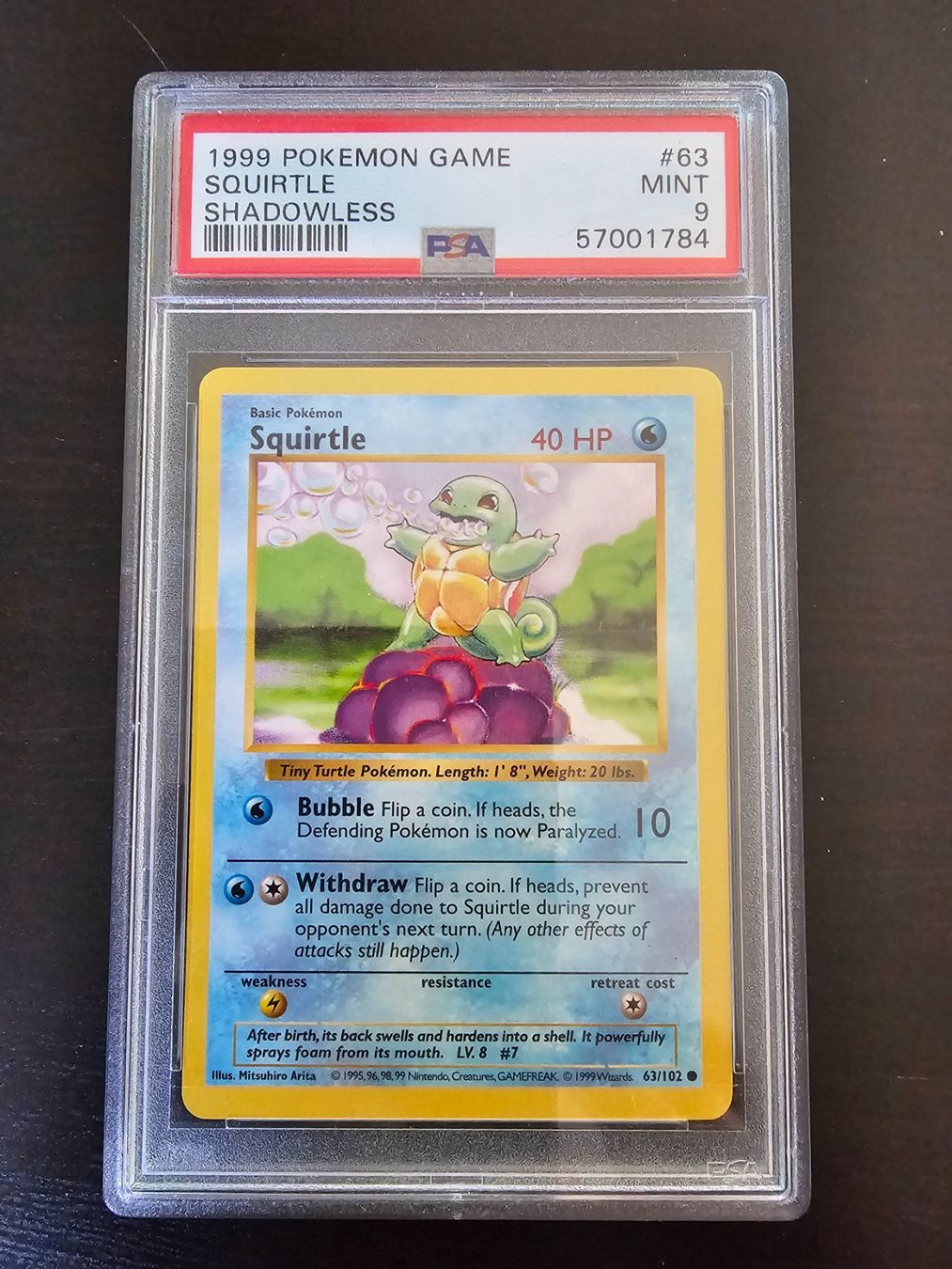Pokémon Sammelbilder & Trading cards: Pokemon Base Set Shadowless Squirtle PSA 9 – Gebraucht aus La Tour-de-Peilz von Fapssonax