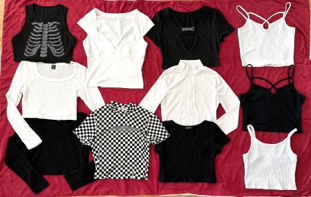 Paket Tops und Oberteile schwarz weiss Gr. M, gut erhalten