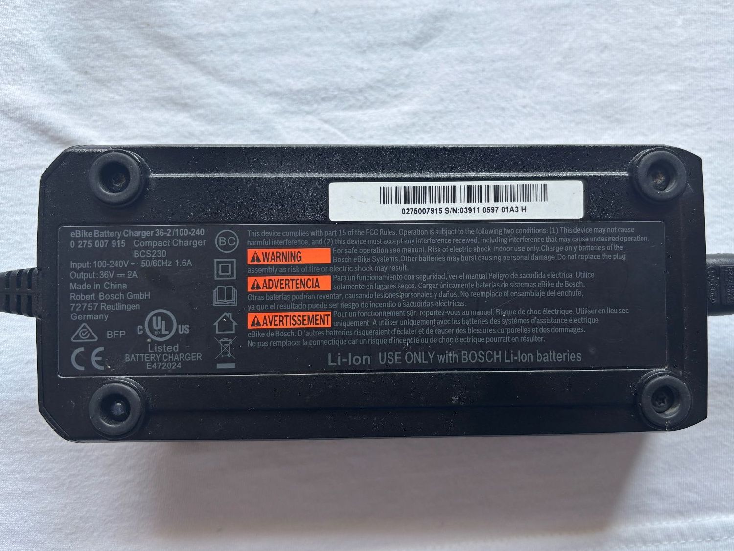 Bosch Ladegeräte: Bosch eBike Ladegerät 36V 2A Compact Charger – Gebraucht aus Eichberg von Frrw 1
