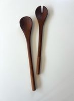Salatbesteck aus Teakholz im Mid-Century-Stil