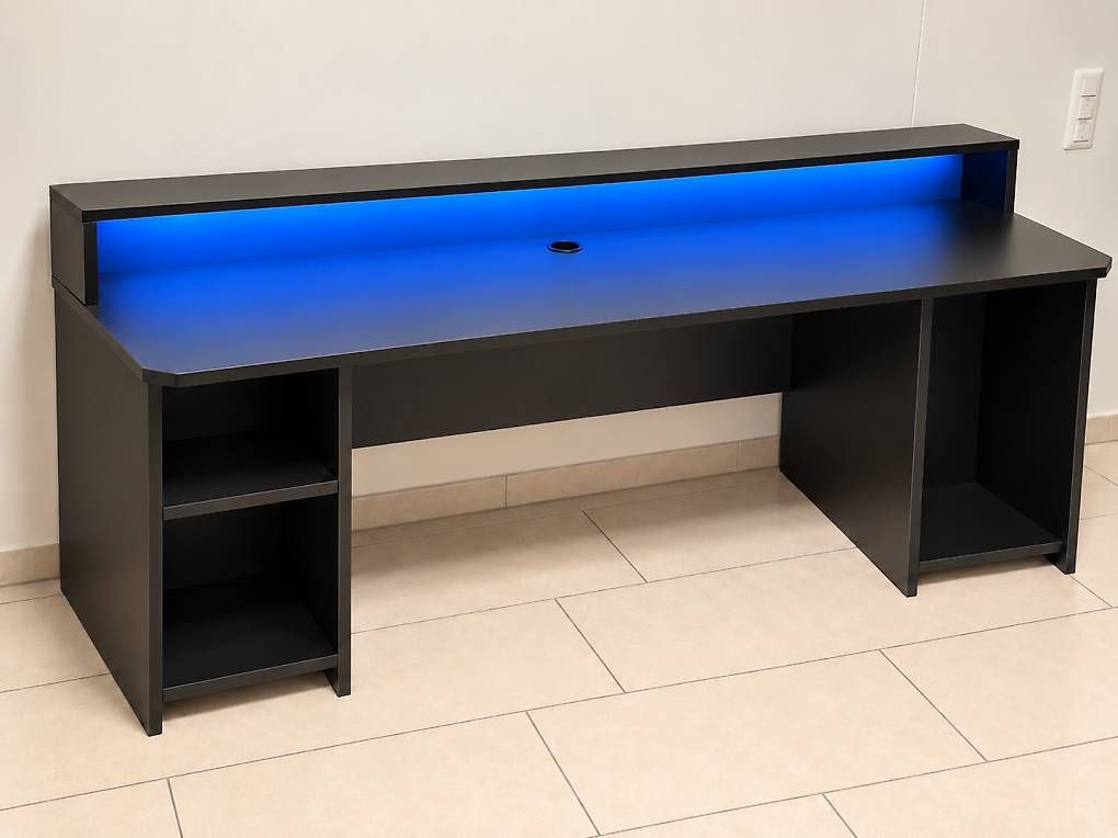 Schreibtische: Scrivania Gaming / PC Conforama nera con LED multicolore – Gebraucht aus Viganello von fab_t5yy 2
