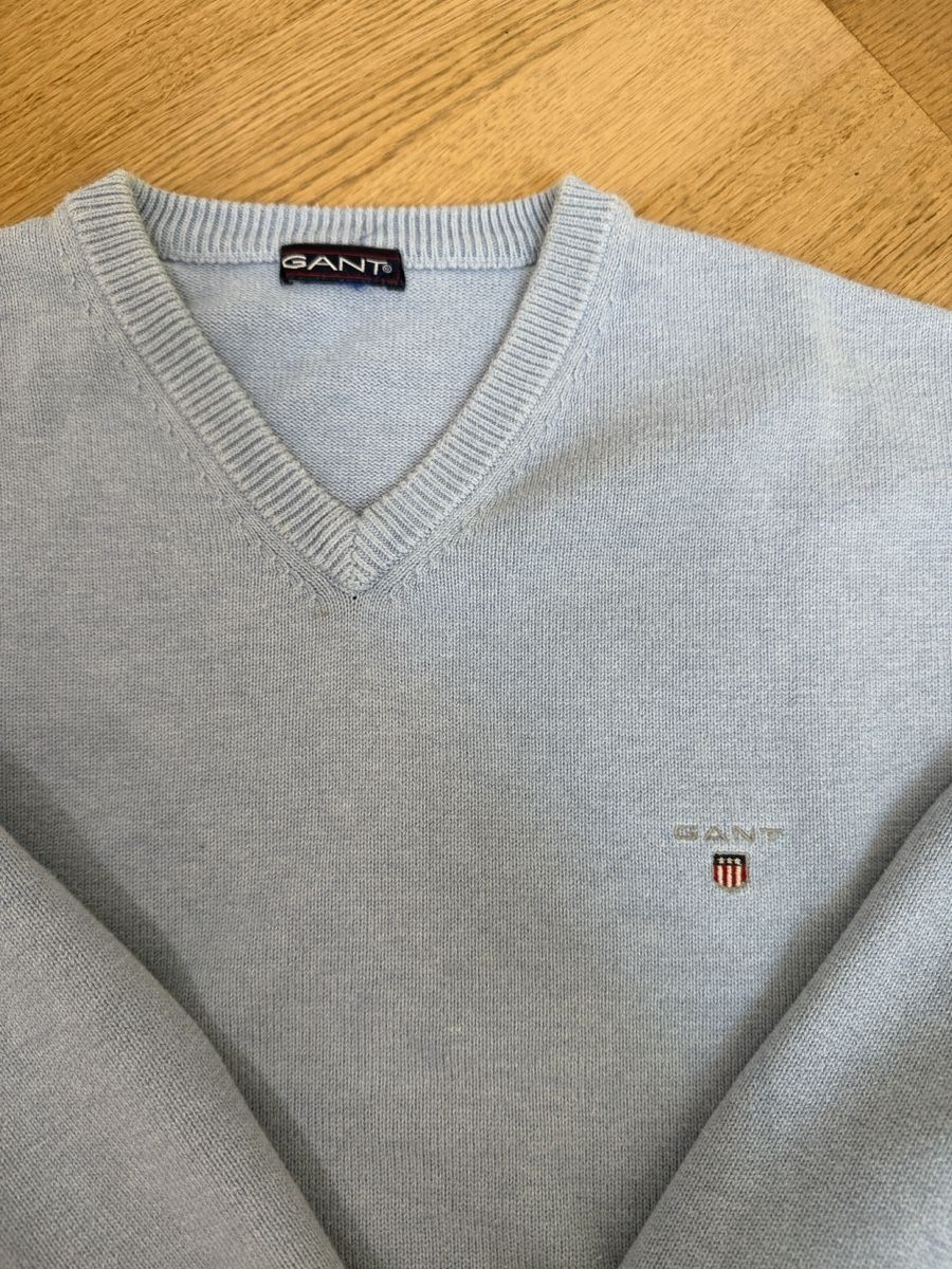Gant Maglioni & Felpe: Gant Pullover V-Ausschnitt hellblau – Usato da Uetikon am See venduto da ansi2601