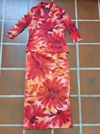Cartoon Fashion; Zweiteiler Rockanzug / Jupe & Bluse Gr. 42