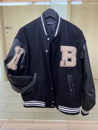 Veste Bomber streetwear unisex, noire, S