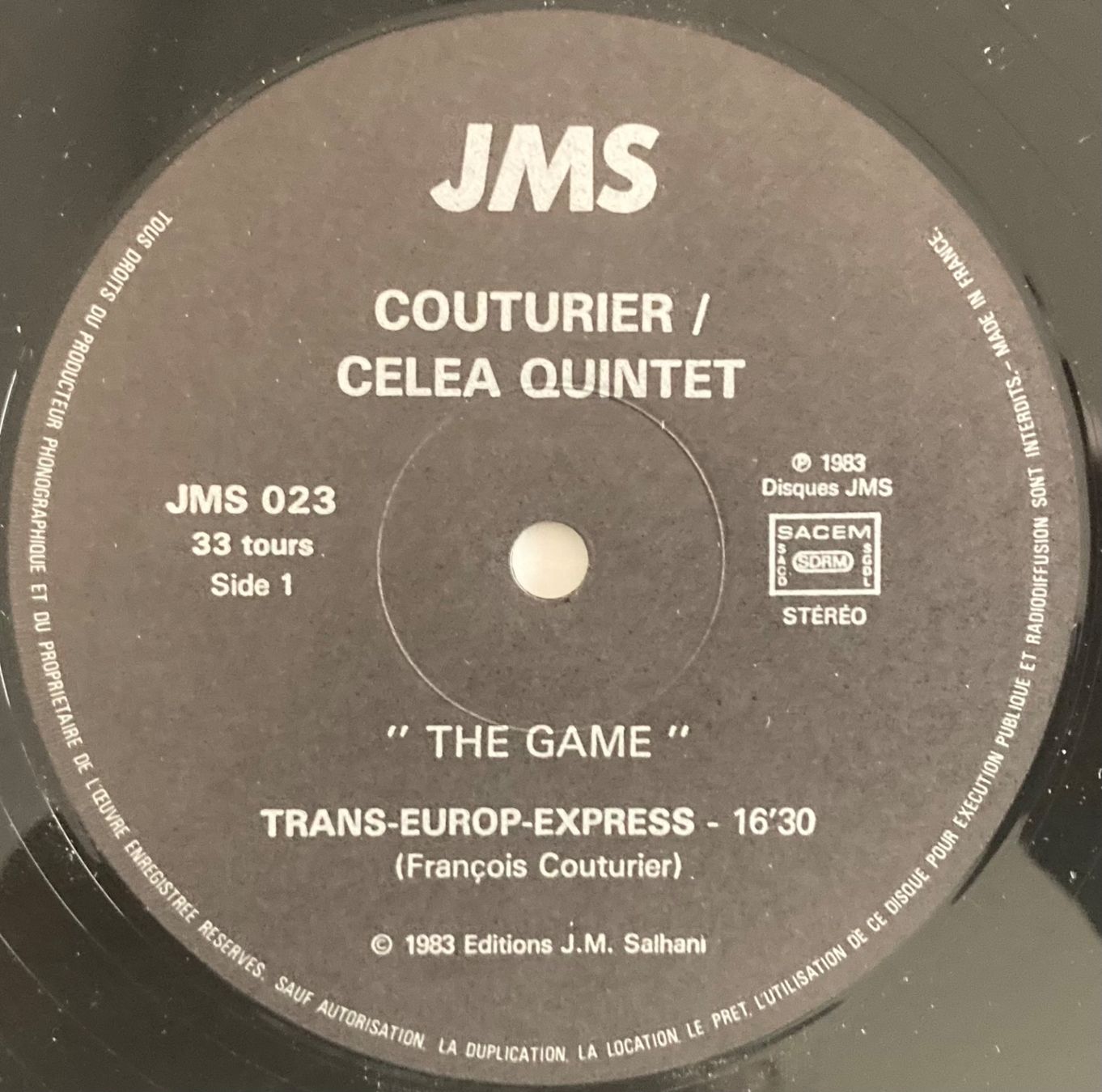 Dischi in vinile: COUTURIER CELEA QUINTET - THE GAME – Usato da Poliez-Pittet venduto da Newtown-Records 2
