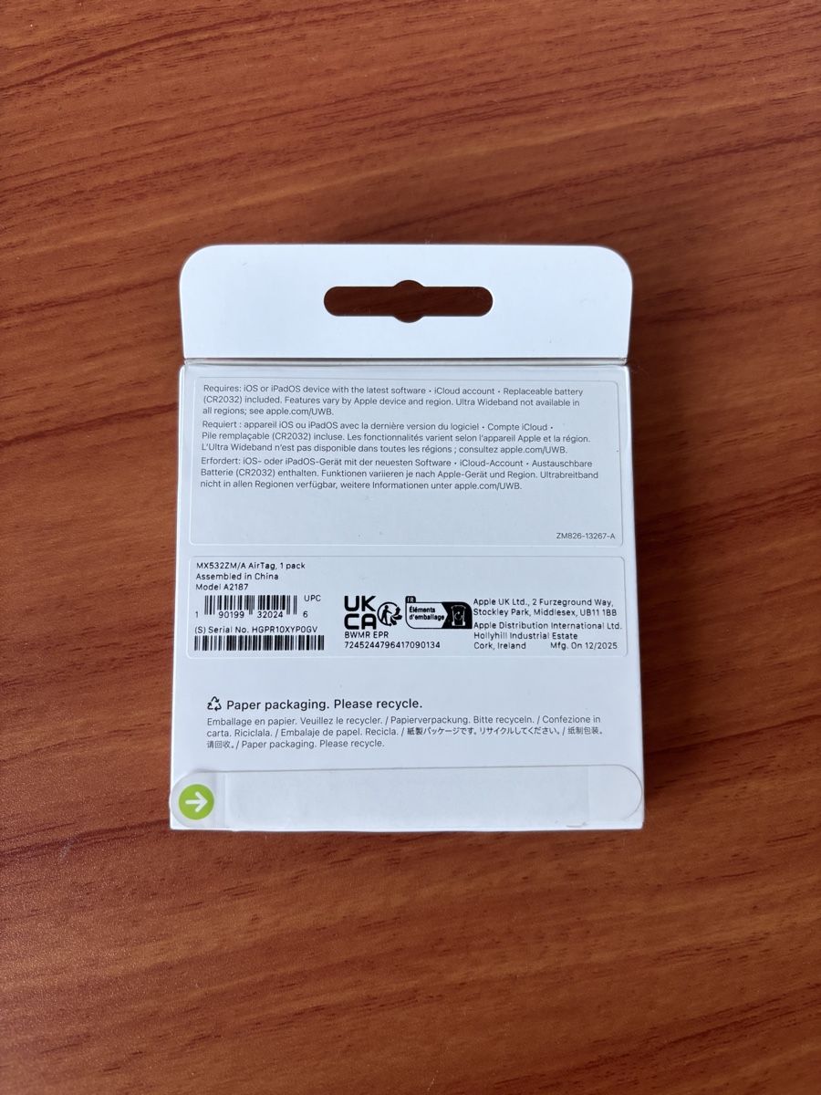 Apple Portachiavi: Apple AirTag ungeöffnet – Nuovo e nell'imballaggio originale da Zürich venduto da Nielsvs 1