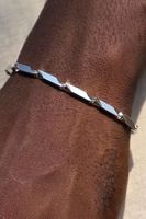 Bracciale a catena in acciaio inox colore argento nuovo 21cm