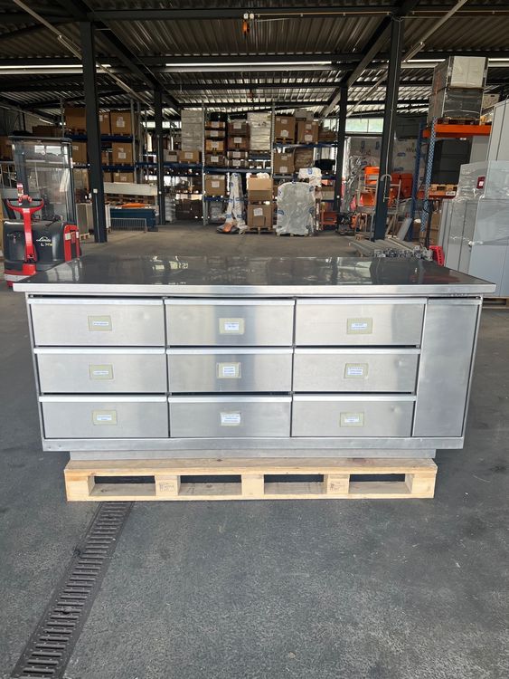 Edelstahl Arbeitstisch Mit Schiebetüren - 100x50cm Für Küche & Gastro!