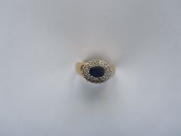Saphir Diamant Ring-18 K.Gold