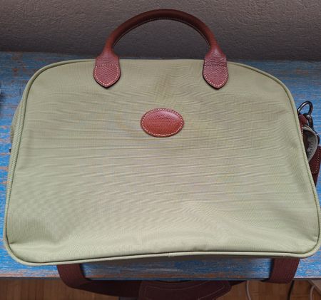 Longchamp Aktentasche grün mit Schultergurt gebraucht