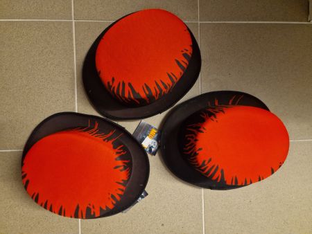 Rote Zylinderhüte für Fasnacht 3 Stk Neu