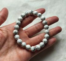 Bracelet en howlite blanche 8mm