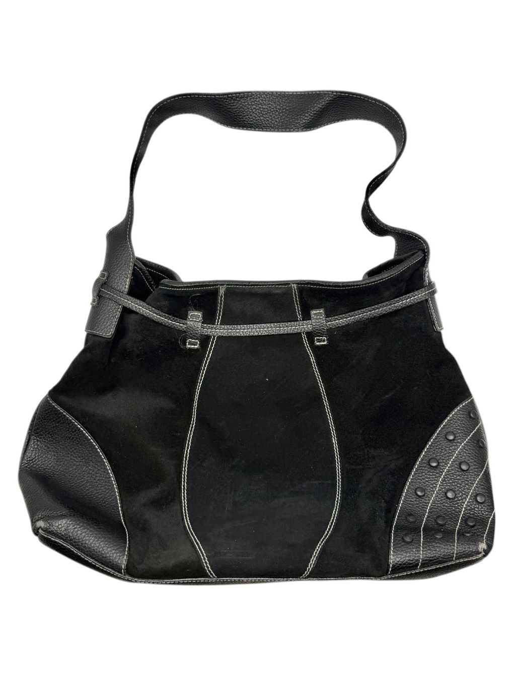 Borse da donna: Sac à main cabas en daim et cuir noir véritable – Usato da Morges venduto da magicle 2