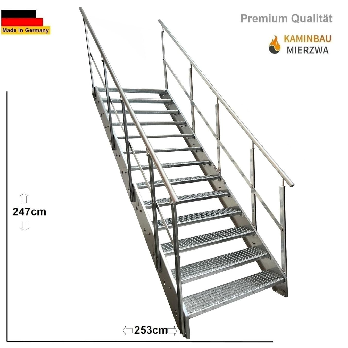 Sonstiges: Stahltreppe 13 Stufen+Geländer 80x247cm – Neu und originalverpackt aus Bottighofen von zaap 1