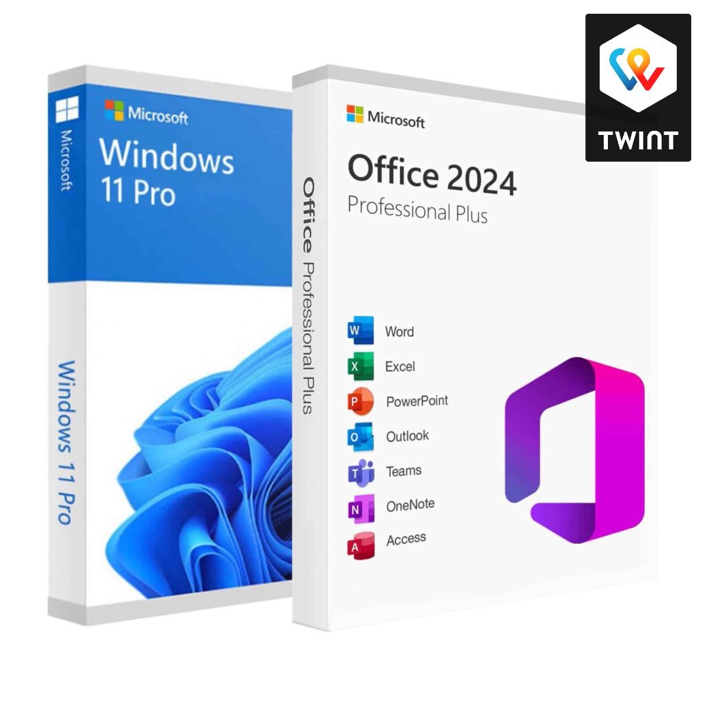 Microsoft Software: Pack Windows 11 Pro + Microsoft Office 2024 Pro Plus – Gebraucht aus Saignelégier von KNM