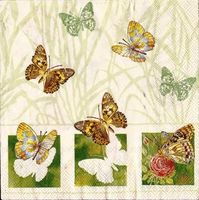 2 Servietten Schmetterling Flaying away