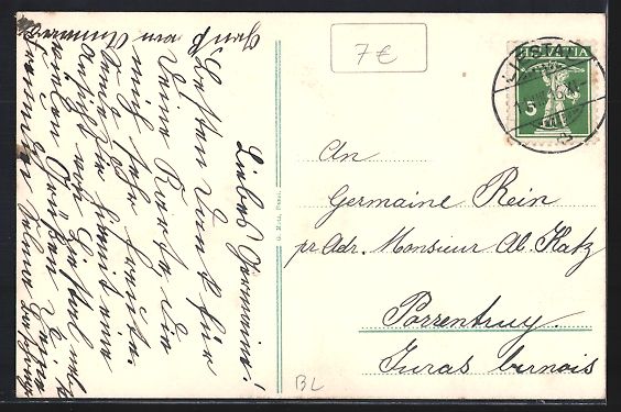 Cartoline postali: AK Liestal, Teilansicht mit Bergen, 1916 – Usato da Berlin venduto da bartko-reher 1
