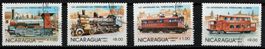 Timbres Nicaragua 1985 trains Obl.