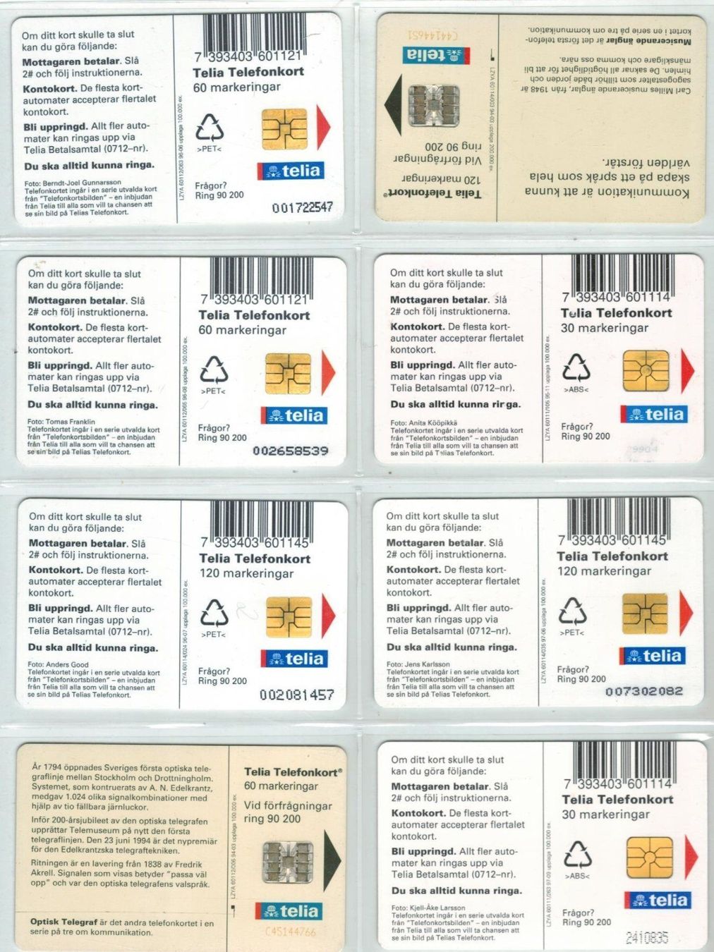 Telefon- & Taxkarten: 8 Telefonkarten Schweden – Gebraucht aus Zürich von Tolima194 1
