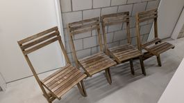 Holzklappstühle, 4 Stk. - ideal für den Garten!