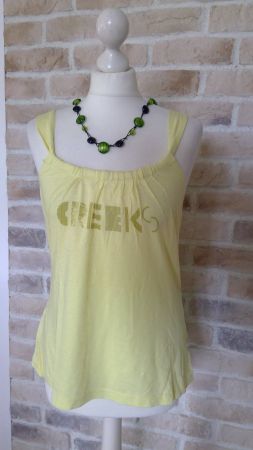 Top débardeur jaune marque CREEKS, taille M, coton, NEUF