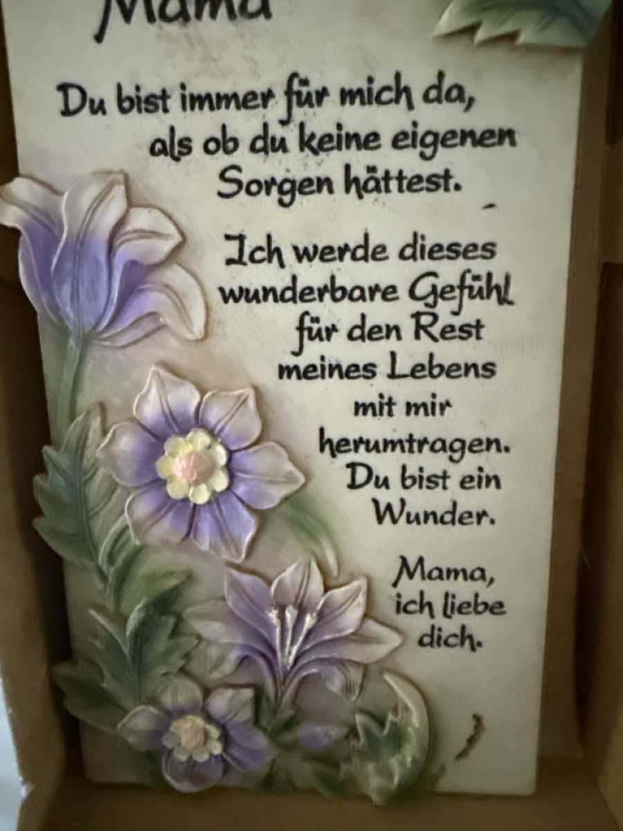 Tutte le decorazioni: Dekorative Mama-Botschaft mit Blumen - Muttertag Geschenk – Nuovo e nell'imballaggio originale da Bern venduto da Marym 4