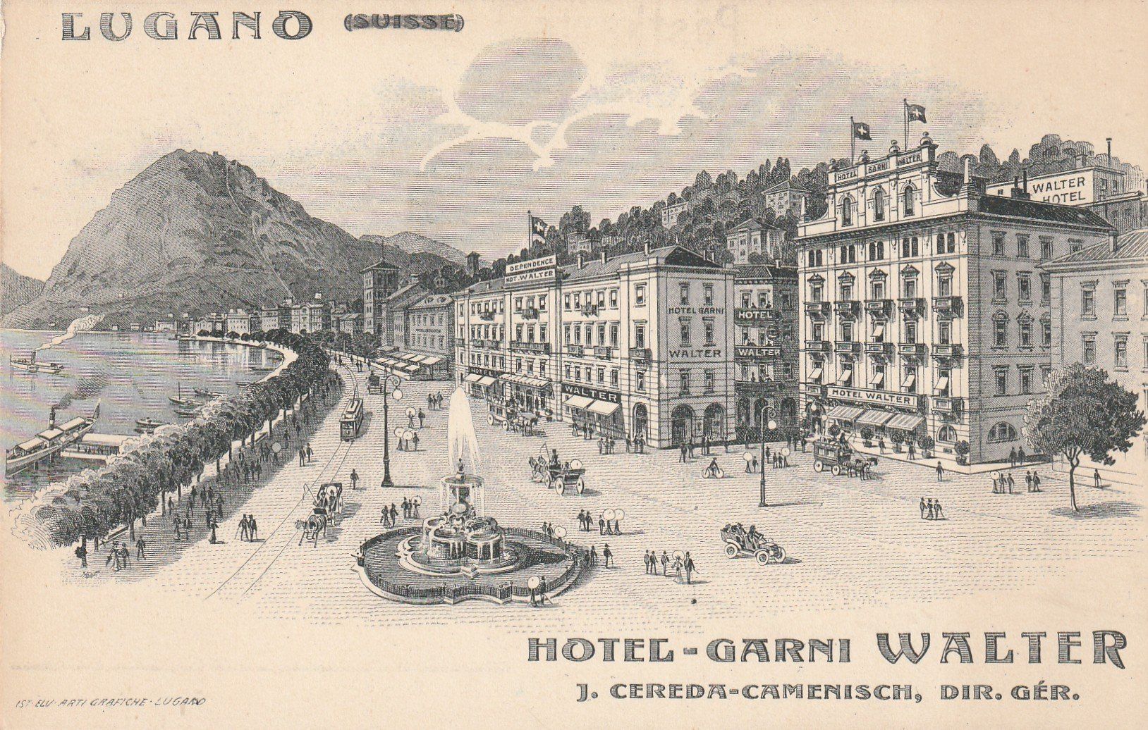 Cartoline postali: Lugano Hotel Walter – Usato da Rorschacherberg venduto da fratovi2