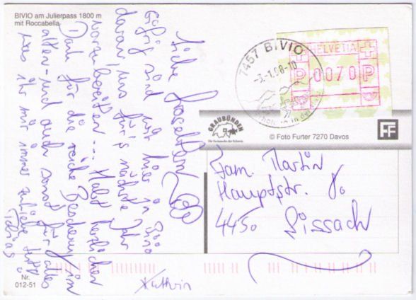 Cartoline postali: Bivio mit Roccabella – Usato da Binningen venduto da Mountainrider 1