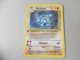 Hollogramm Hollo Pokémon Sammelkarte Machomei 1.Edition 1999