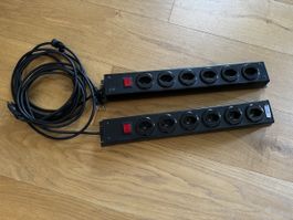 2 x Qualitäts 6-fach Stromschienen von Steffen - 19‘ Rack