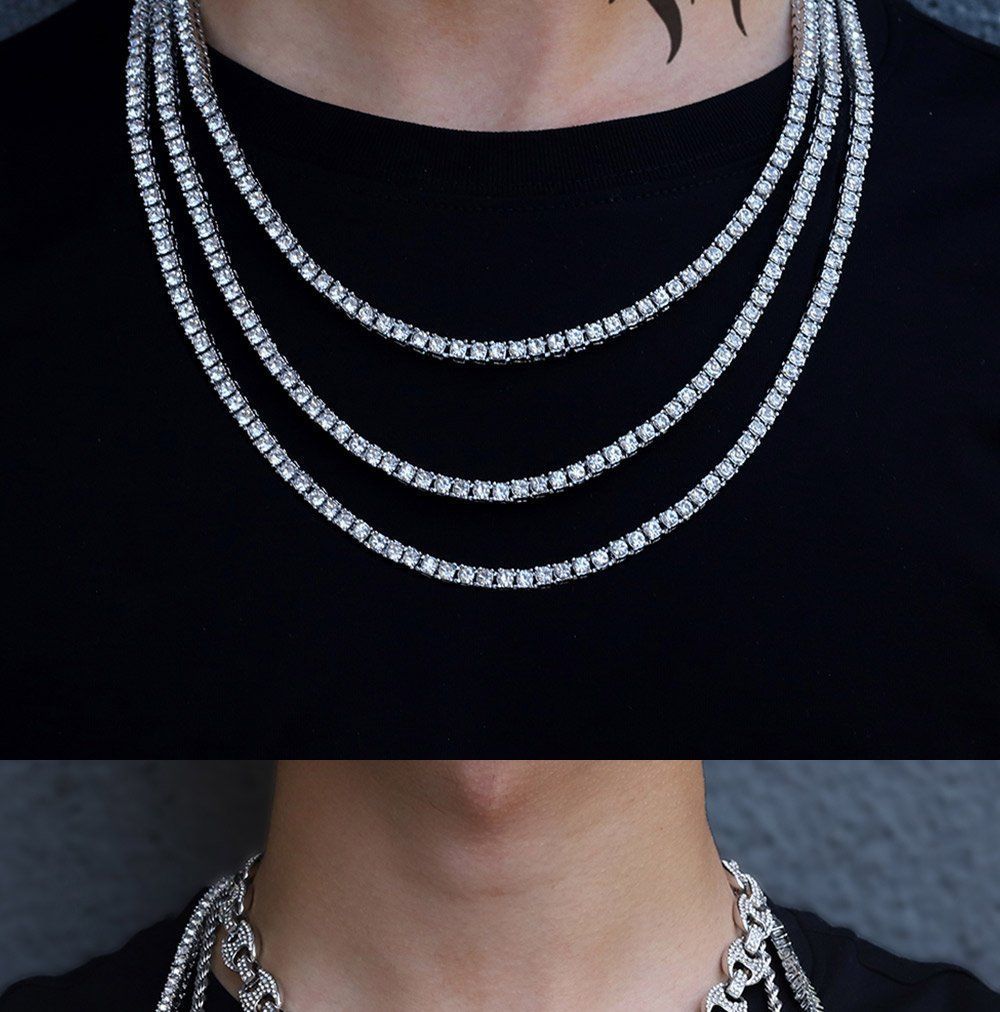 Catenine: Iced out Kette Silber 55 cm x 5mm – Nuovo e nell'imballaggio originale da Suhr venduto da sjay.Cv 1