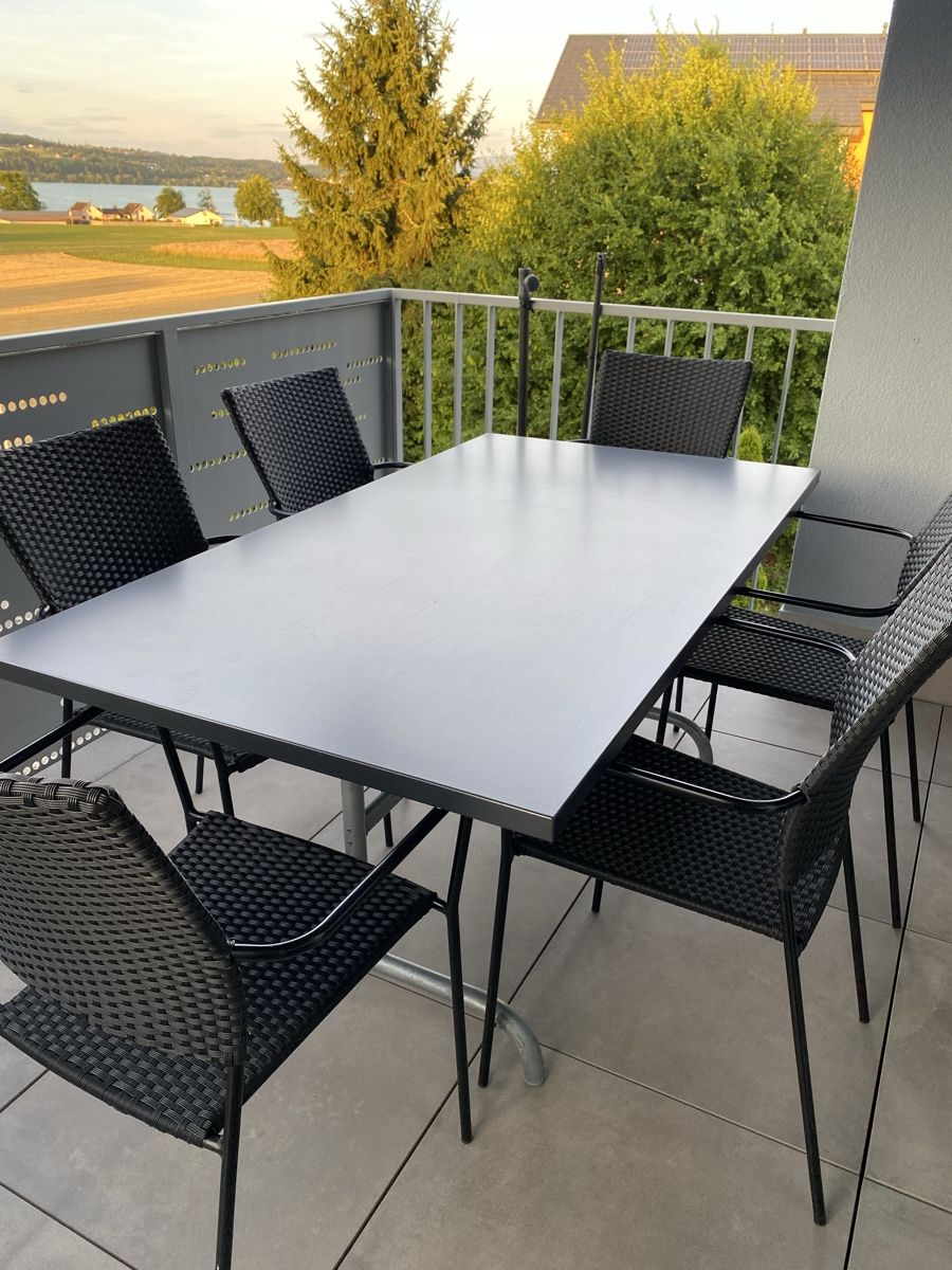 Schaffner Tischset: Gartentisch Schaffner mit 6 Stühlen – Gebraucht aus Nottwil von Antago
