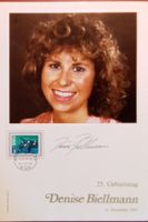 Denise Biellmann Autogramm Sammelkarte 18x26cm