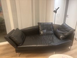 Ledersofa - DREIPUNKT -schwarz in sehr gutem  Zustand