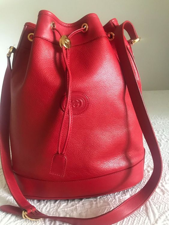Sac Bourse Vintage JG En Simili Cuir Brun - Anse Réglable, Taille Moyen, Bon état