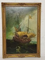 Ölgemälde „Segelboot im Sturm“ • A. Schumann 1974