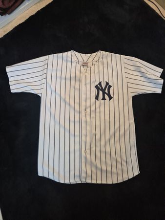 New York Yankees Baseball Trikot Jimmy weiss gestreift Gr L