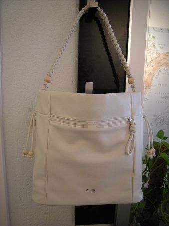 Tasche Umhängetasche Sommertasche Marke zwei 36x33x14cm beig