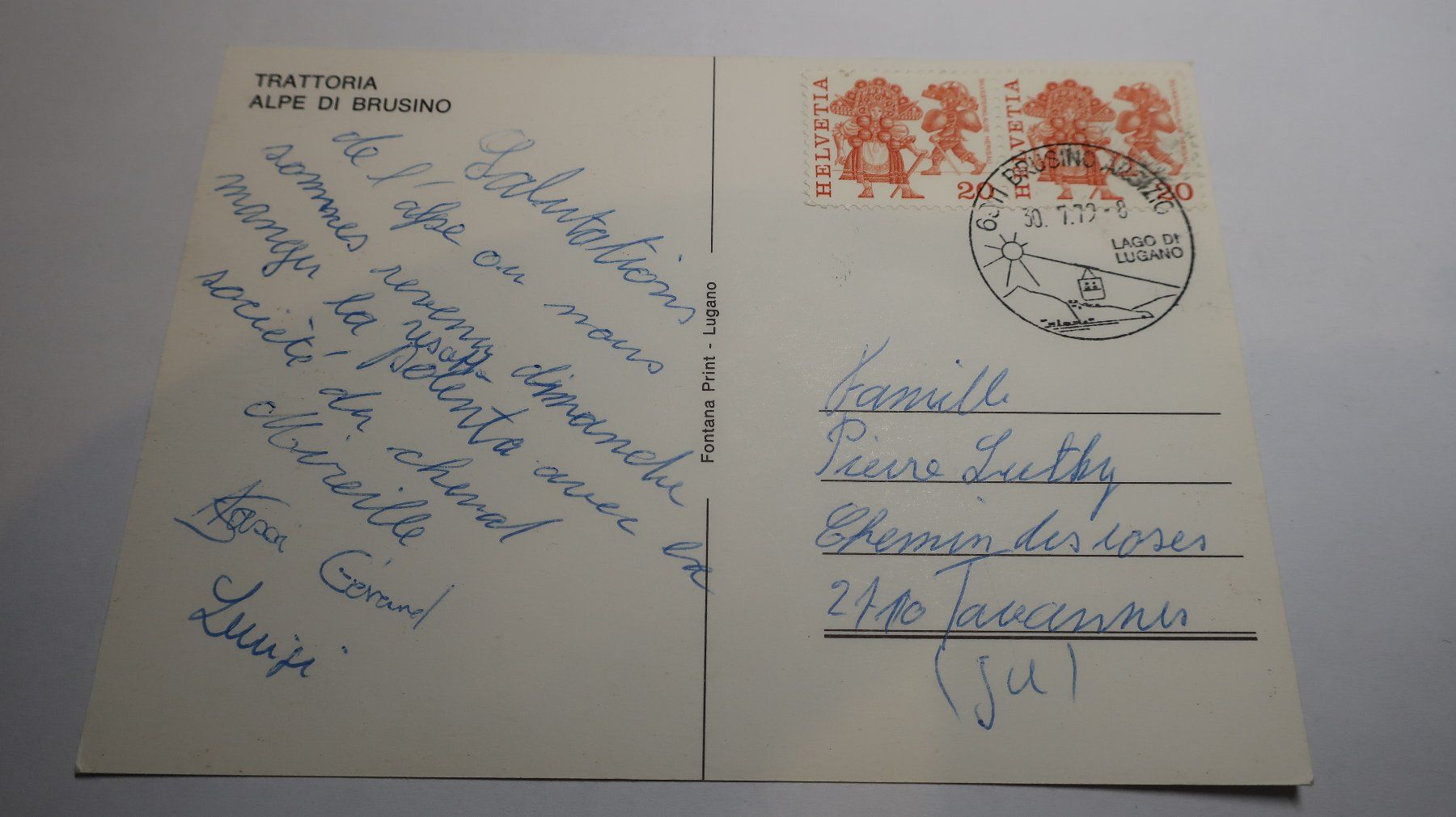 Cartes postales: Trattoria Alpe di Brusino – D'occasion à Cormoret par Pascalll2001 4