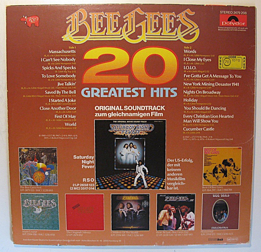 Dischi in vinile: BEE GEES "20 Greatest Hits" LP in VG++/EX – Usato da Monthey venduto da Pingmub 2