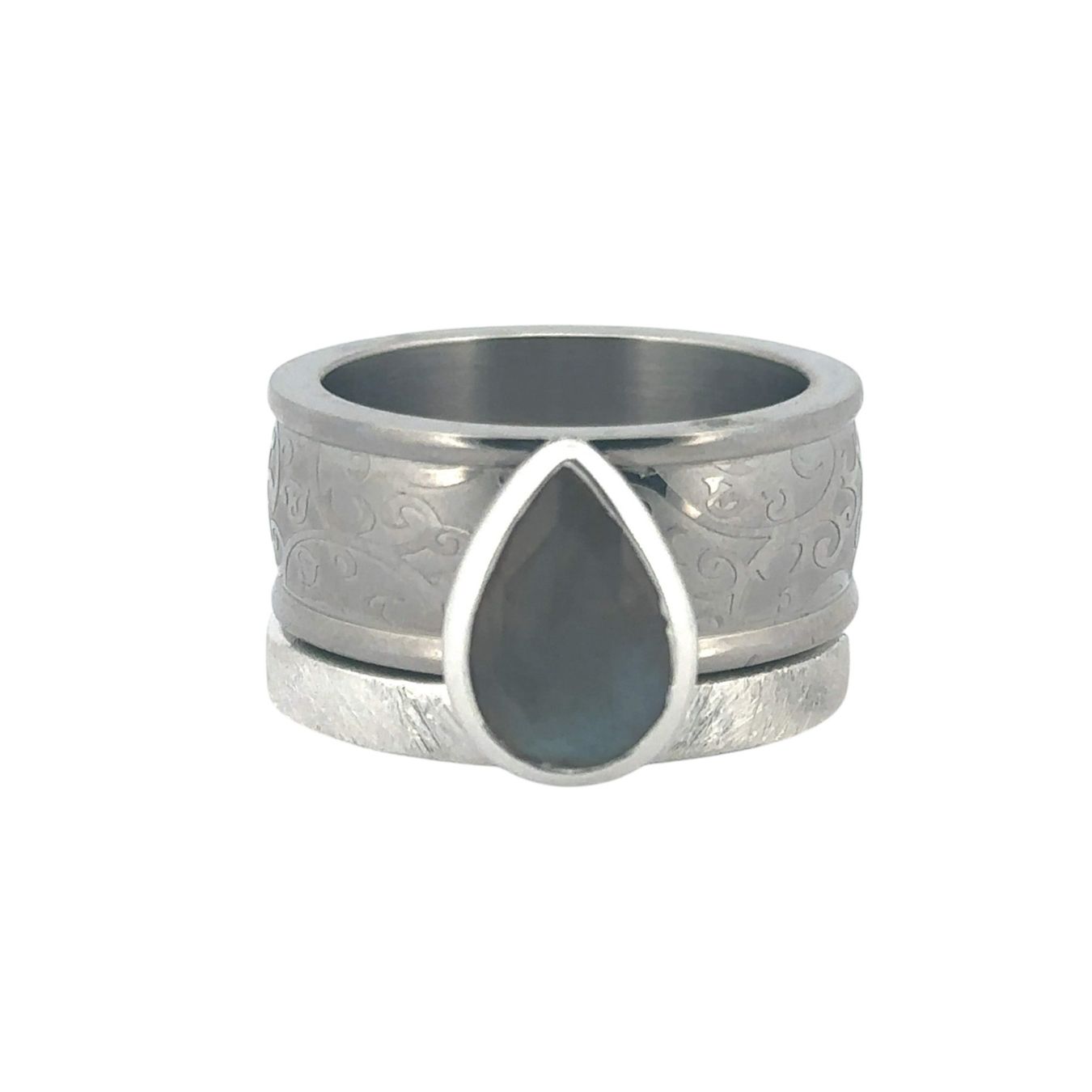 Olga Ribler Anelli: Unikate Silber Ring 925 SET mit Edelstahl Ring Gr 60 – Nuovo (secondo la descrizione) da Luzern venduto da Schmuckoutlet 8