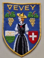 30/ Vevey Reben VD Badge Wappen Aufnäher St.Gallen Stickerei