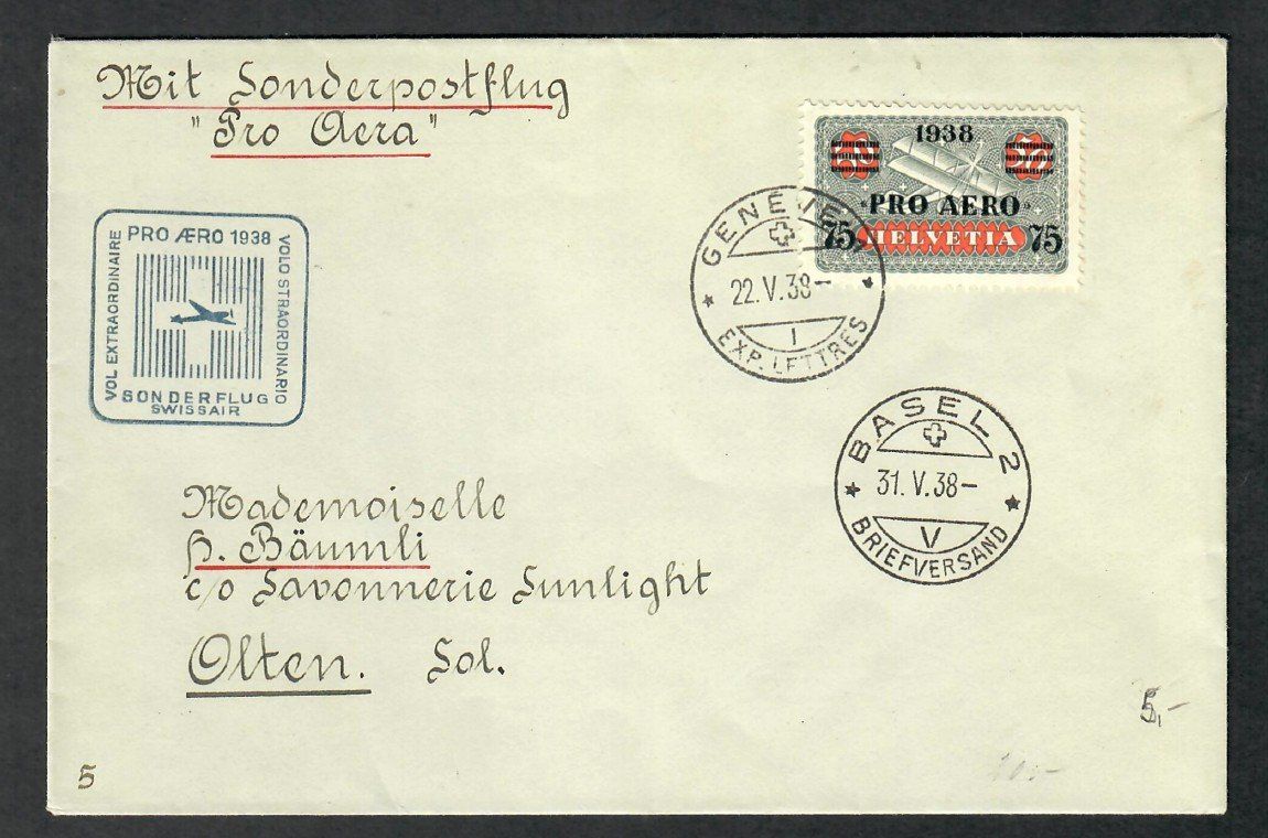 Tous les timbres: 22.V.1938 Flugpost 19.38 – D'occasion à Schübelbach par Roman4711