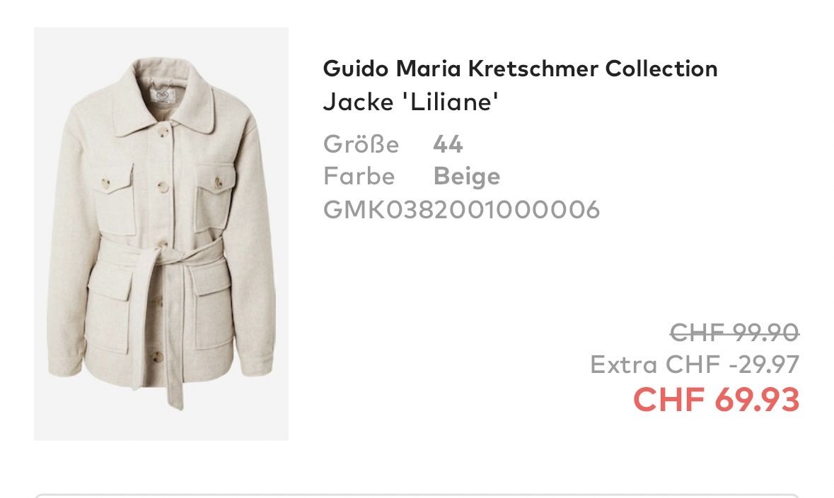 Jacken: GMK Jacke 'Liliane' Gr. 44 beige – Gebraucht aus Bütschwil von ale_w6wk 5