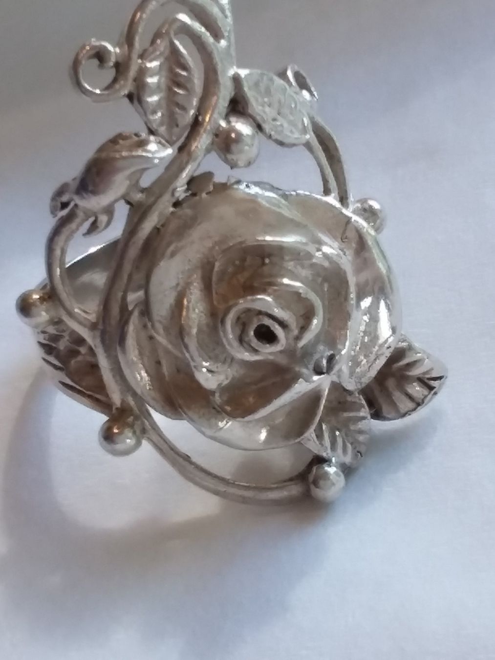 Anelli: Wunderschöner Sterling Silber Rosen Ring Gr 52 – Usato da Zürich venduto da Aleick 7