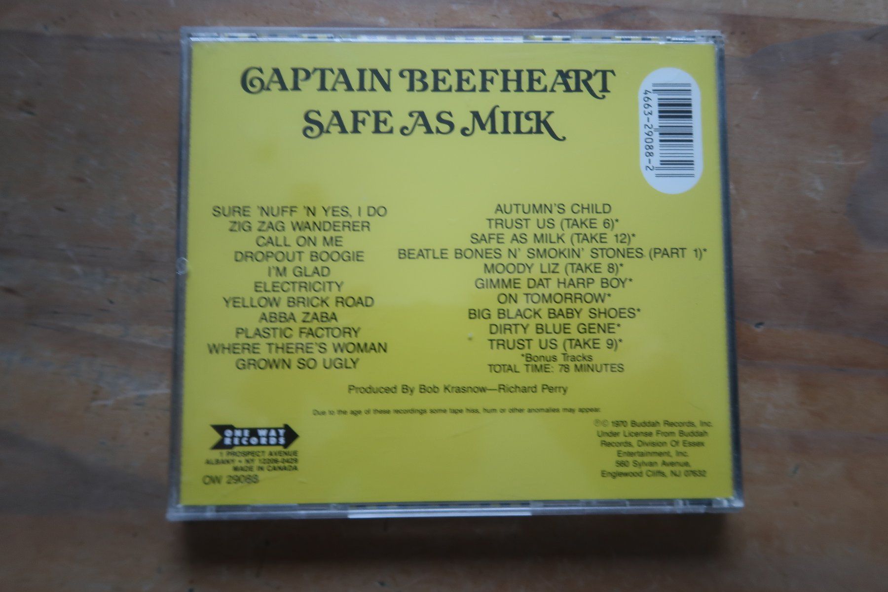 CD: CAPTAIN BEEFHEART & HIS MAGIC BAND - SAFE AS MILK - CD – Usato da Basel venduto da Patiscat 1