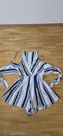 Jumpsuit Tally Weijl blauweiss gestreift Grösse L 