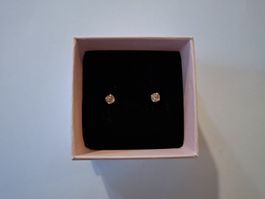 Ohrstecker mit Glitzersteinchen, klein, 925 Silber