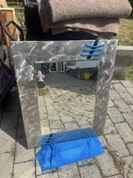 Mirror brushed metal frame abstract handmade design 